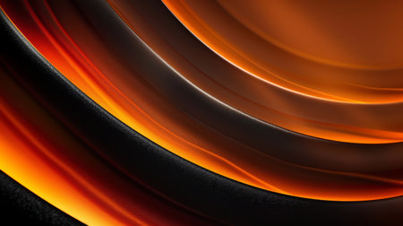 This artwork features a mesmerizing blend of orange and black waves, creating a visually striking abstract designの素材