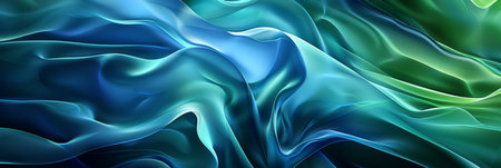 Abstract art with green and blue hues, ideal for backgrounds and modern designs, offering a sleek and elegant lookの素材