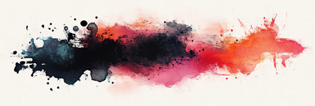 This vibrant watercolor splash features deep red and pink hues, offering space for text or designs. Its perfect for various creative projects, making it a versatile choice for designersの素材