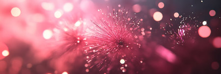 A vibrant and colorful abstract background featuring pink and red bokeh lights ideally suited for creative designsの素材