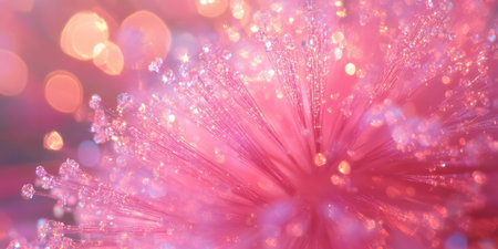An absolutely stunning closeup view showcasing a pink floral texture illuminated beautifully by soft bokeh lightsの素材