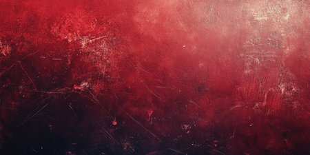 An abstract surface characterized by scratched, bright red paint, which stands out against a gloomy, grunge background, creating an artwork that evokes a strong sense of depth and complexityの素材
