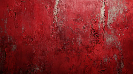 The surface features a vibrant red hue with scratches and wear, creating a distinctive texture that enhances its character, ensuring it stands out beautifully in any artistic settingの素材