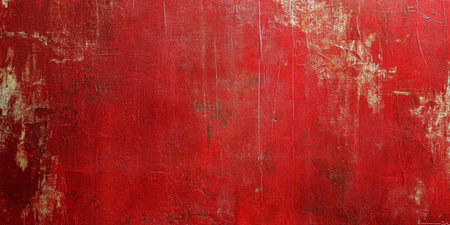 This image beautifully showcases a captivating background featuring bright red paint that creates a moody, gloomy, grunge abstract effect, successfully drawing attention and provoking deep thoughtの素材