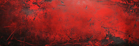 A bold, vibrant red surface marked with scratches contrasts against a dark background, creating a captivating visual experience that invites viewers to appreciate and engage with the artworkの素材