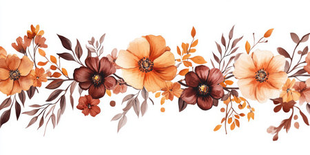 This fall floral wreath features vibrant flowers, bold leaves, and wildflowers, making it perfect for invites and decor. Its intricate design enhances any autumn gathering with a welcoming touchの素材