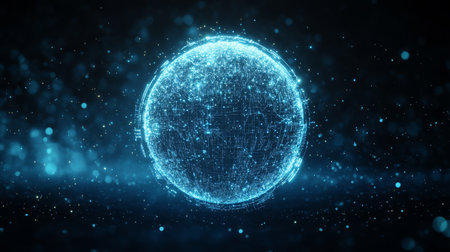 Delve into the dynamic and everevolving intersection of technology, education, and science by engaging with abstract digital data visualizations and exploring advanced network capabilitiesの素材