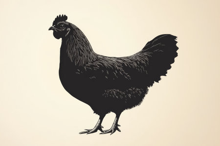 A striking and bold silhouette of a rooster, representing the essence of agriculture and farming. It is truly perfect for any design project related to poultry, rural life, and the beauty of natureの素材