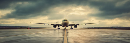 This visual depicts a large cargo aircraft on an extremely busy runway, highlighting the essential and critical role that aviation plays in the intricate web of global logistics and travel operationsの素材
