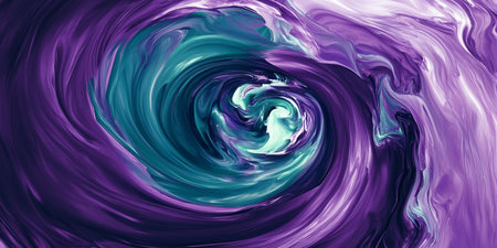 An abstract swirl composed of dynamic and captivating purple and teal hues, evoking a sense of movement and fluidityの素材