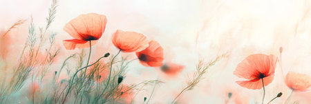 This abstract watercolor background features soft pastel flowers, ideal for naturethemed events and home decor. It adds charm and sophistication, creating a serene atmosphere for various occasionsの素材