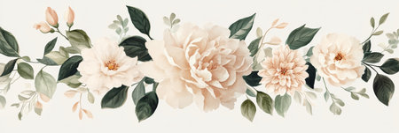 This is a breathtaking wedding bouquet that showcases lovely soft pastel flowers paired beautifully with lush greenery, making it the perfect choice for a chic bohemian celebration during autumnの素材