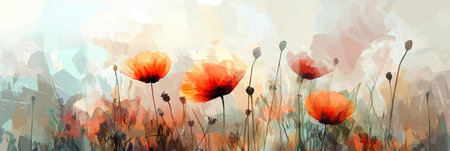 This vibrant and stunning abstract watercolor design showcases delicate flowers, making it ideal for springthemed home decor as well as botanicalinspired art pieces that brighten any spaceの素材