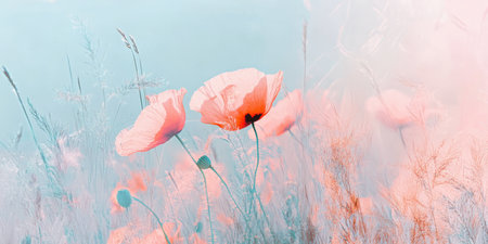 Discover a stunning watercolor floral design featuring delicate pastel flowers, ideal for enhancing home decor, contemporary art, and botanical illustrations, with bright colors and intricate detailsの素材