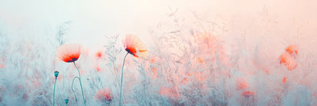 A beautiful abstract floral watercolor design featuring pastel colors, perfect for spring dcor and modern botany postersの素材