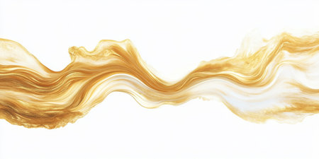 A luxurious and flowing gold wave design featuring elegant, smooth brush strokes that is perfect for enhancing modern decor and adding an exquisite touch to any elegant celebration or eventの素材