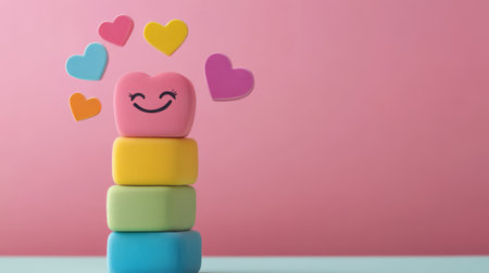 This image symbolizes positive emotions and promotes mental wellbeing, ideal for therapy sessions, especially for children. A cheerful face fosters a supportive atmosphere for discussing feelingsの素材