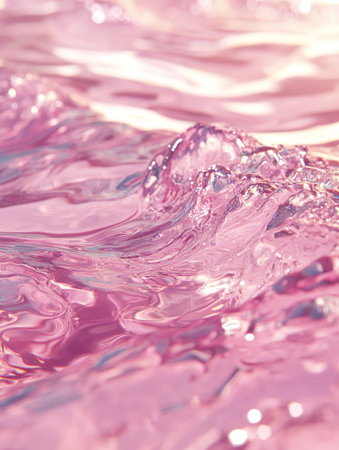 This digitally altered image beautifully showcases serene water waves in gentle shades of pink, creating an atmosphere that is both tranquil and dreamy, perfect for a variety of creative projectsの素材