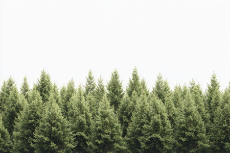 This tranquil forest scene features lush trees swaying in the breeze under a bright blue sky, offering a perfect space for nature lovers seeking calming imagery for relaxation and inner peaceの素材