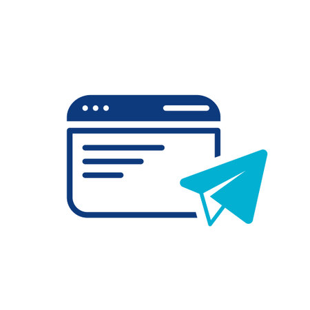 Digital Communication Icon with Paper Plane. Vector illustrationのイラスト素材