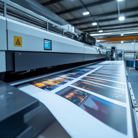 A stateoftheart modern large format printing machine is capable of producing vibrant, highquality prints that meet the demands of a commercial printing environment effectively and efficientlyの素材