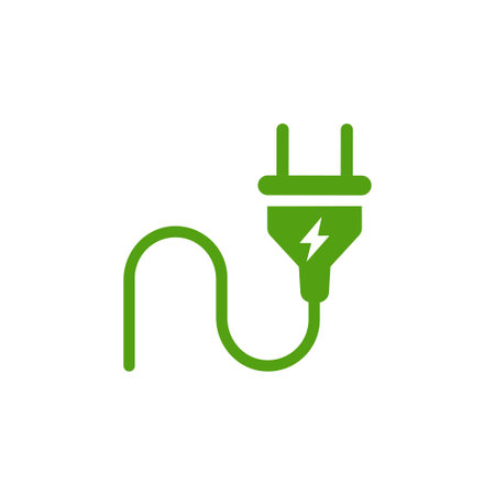 The green energy plug icon symbolizes ecofriendly practices and renewable energy, highlighting the shift towards sustainable solutions that protect the environment for future generationsのイラスト素材