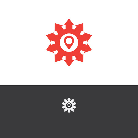 vector illustration logo design with arrow and location iconのイラスト素材