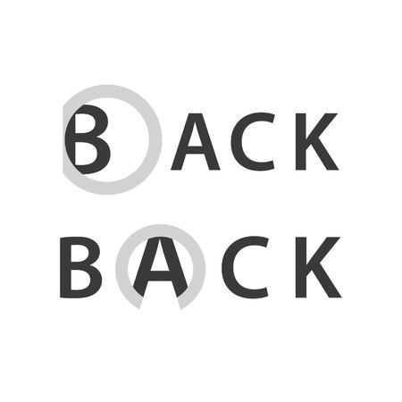 vector illustration back logo design with circle and textのイラスト素材
