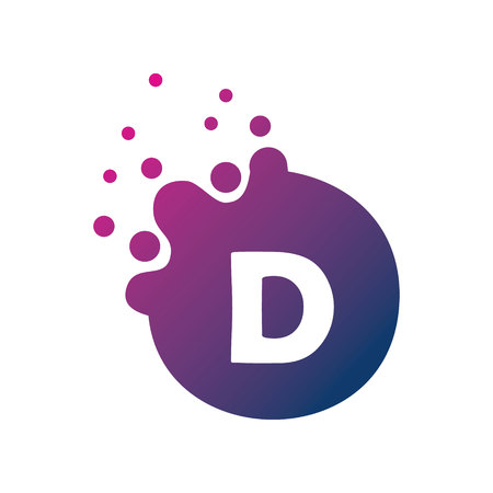 Dots Letter d Logo. d Letter Design Vector with Dots.のイラスト素材