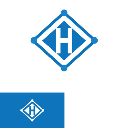 vector illustration letter h with arrow blue colorのイラスト素材