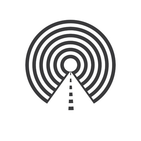 vector illustration tunnel line with circle flat iconのイラスト素材