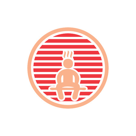 vector illustration classic sauna icon red colorのイラスト素材