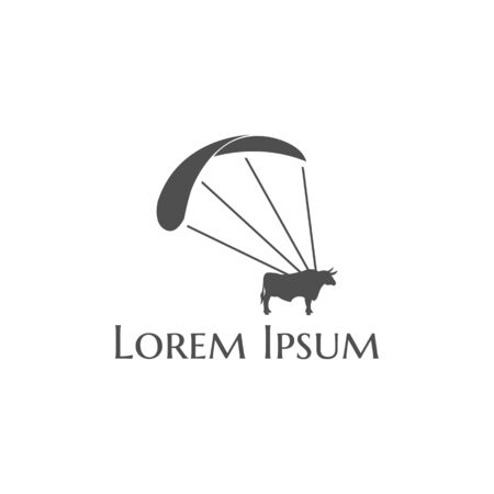 vector illustration interesting ox parachute icon logo designのイラスト素材
