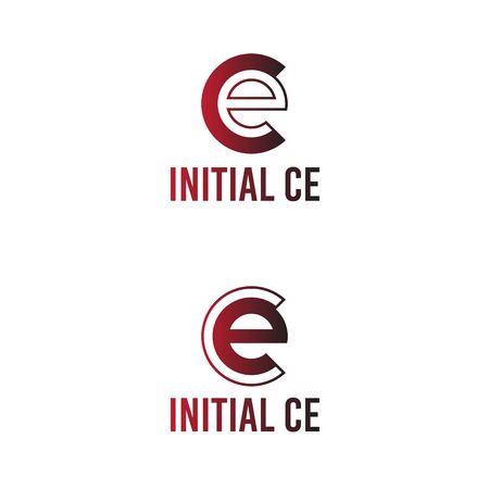 vector illustration initial letter c and e icon logo modern designのイラスト素材