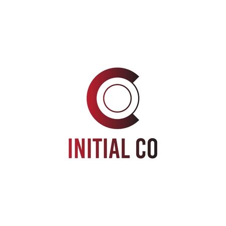 vector illustration initial letter c and o icon logo modern designのイラスト素材