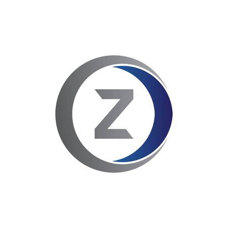 vector illustration initial letter z and circle icon logo modern designのイラスト素材