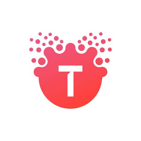 Abstract vector illustration Dots initial Letter t icon Logo modern designのイラスト素材