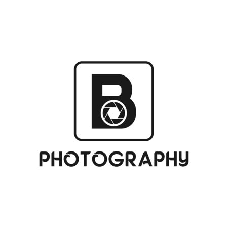Vector illustration initial letter b photography icon logoのイラスト素材