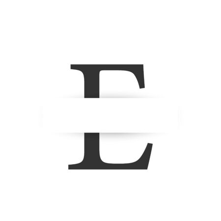 vector paper cut initial letter e logo design templateのイラスト素材