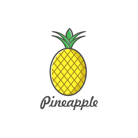 vector illustration icon pineapple flat design color fullのイラスト素材