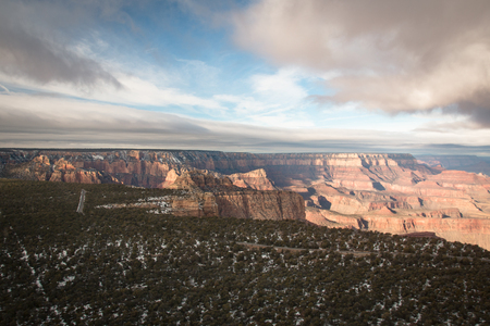 view over the north and south rim part in grand canyon from the helicopter, USAの写真素材