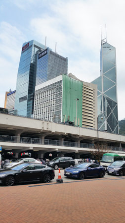 DOWNTOWN HONG KONG ISLAND AND VICTORIA HARBORのeditorial素材