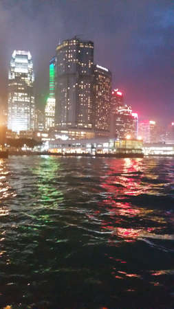 DOWNTOWN HONG KONG ISLAND AND VICTORIA HARBORのeditorial素材
