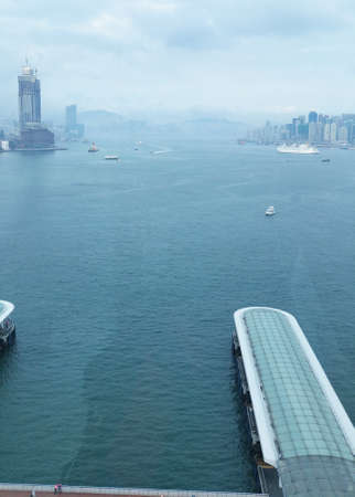 DOWNTOWN HONG KONG ISLAND AND VICTORIA HARBORのeditorial素材