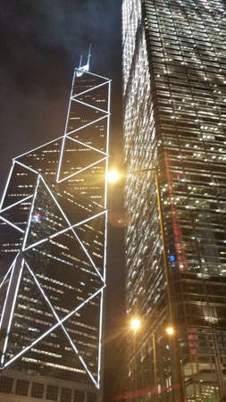 DOWNTOWN HONG KONG ISLAND AND VICTORIA HARBORのeditorial素材