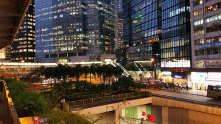 DOWNTOWN HONG KONG ISLAND AND VICTORIA HARBORのeditorial素材
