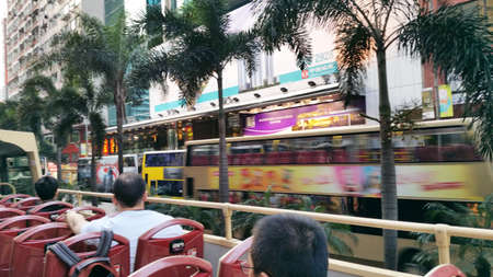 DOWNTOWN HONG KONG ISLAND AND VICTORIA HARBORのeditorial素材