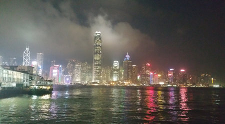 DOWNTOWN HONG KONG ISLAND AND VICTORIA HARBORのeditorial素材