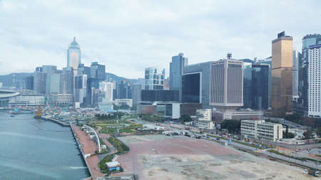 DOWNTOWN HONG KONG ISLAND AND VICTORIA HARBORのeditorial素材