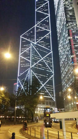 DOWNTOWN HONG KONG ISLAND AND VICTORIA HARBORのeditorial素材